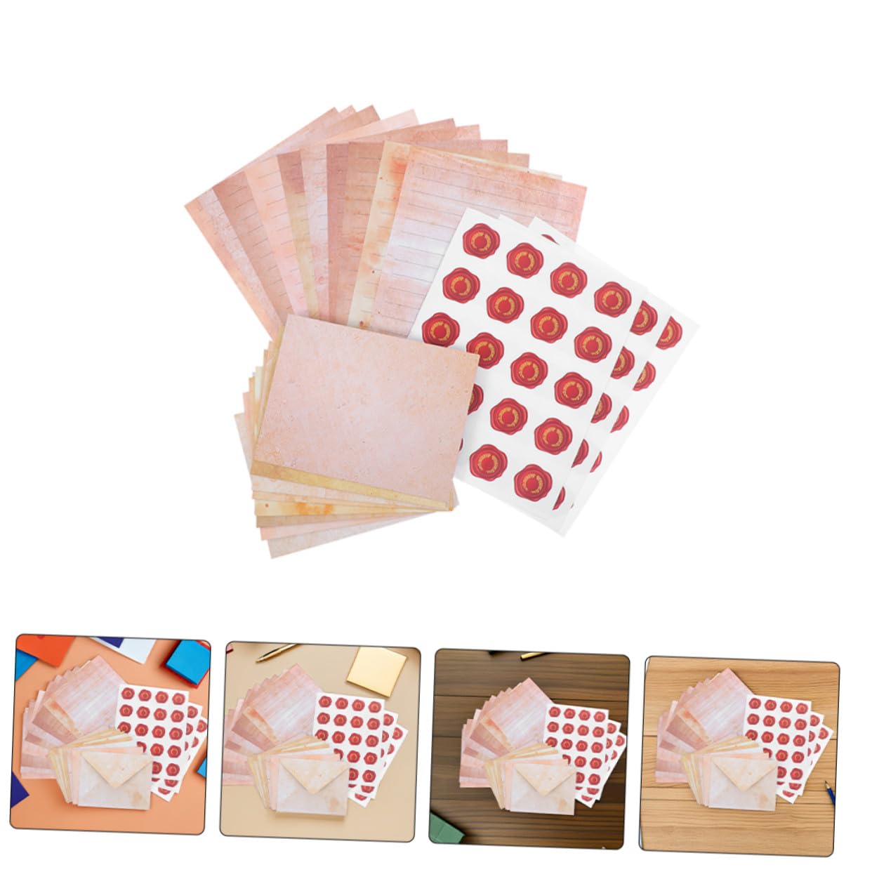 100 Satz Vintage Briefpapier und Umschlagset aus Papier