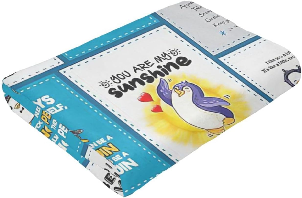 Cute Penguin Throw Blanket - Animal Decor Gifts for Girls Boys Kids - Lightweight Flannel Soft Cozy Sofa Bed Blanket for Adults Women Lover 40"X50" - Image 8