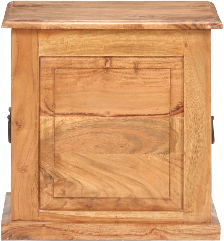 Solid Acacia Wood Square Storage Chest Small Trunk with Matte Handles for Bedroom Living Room Modern Minimalist Design