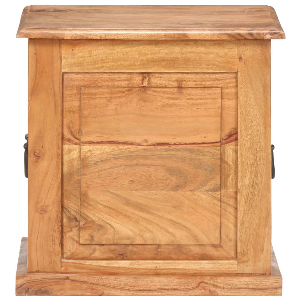 Générique Cassapanca in legno massello di acacia 40 x 40 cm, scatola portaoggetti con maniglie laterali, piano piatto utilizzabile come comodino, decorativo per interni