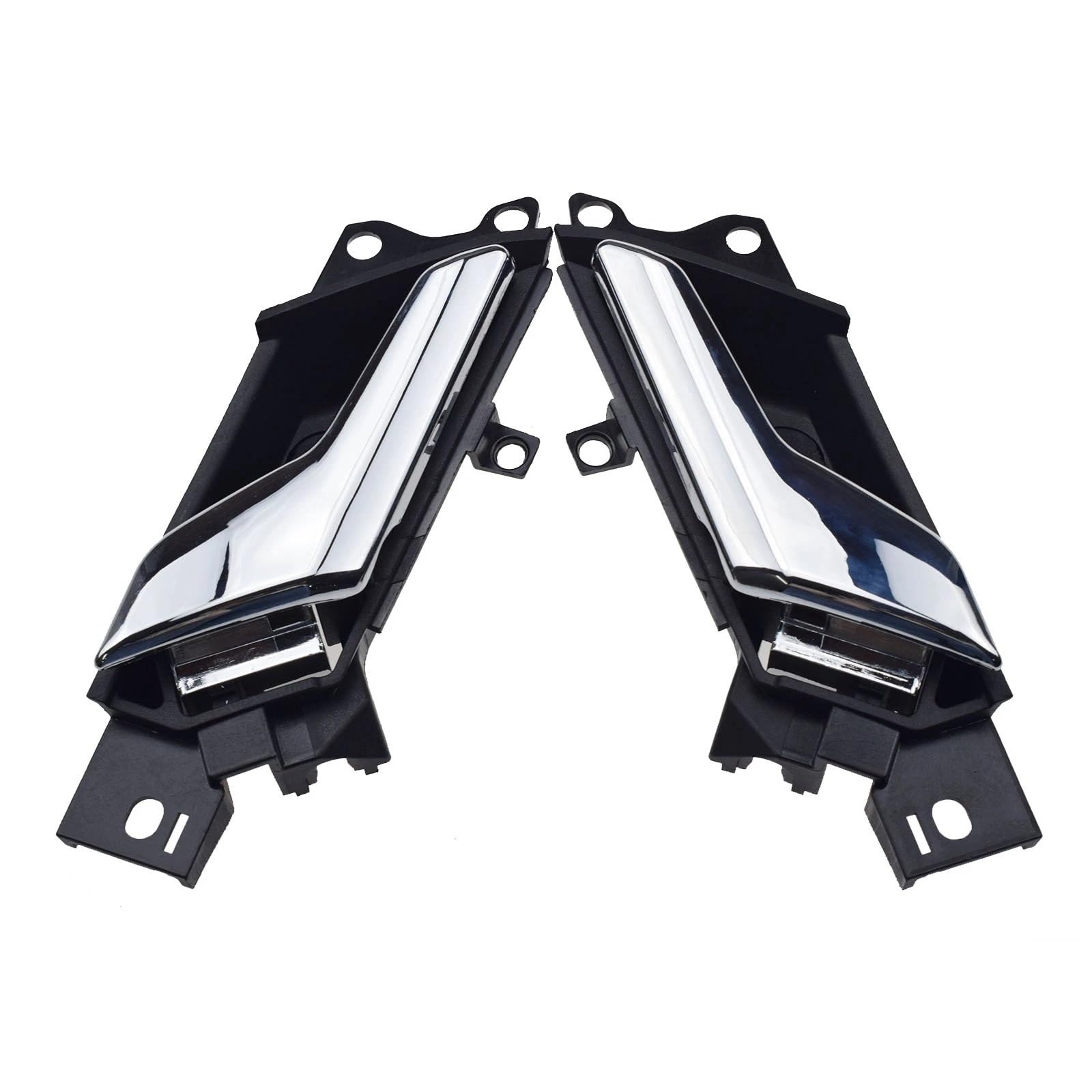 Kmnygrfd A Pair Lh Rh 2Pcs Door Inner Pull Handle Compatible With Chevrolet For Vue For Hybrid 2009 Chrome Interior Door Handle Left Right Auto Replacement Parts Oem:20983660 20983661
