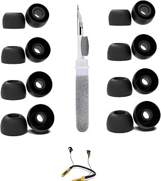 [8 Pairs] Replacement Ear Tips for DEWALT Jobsite Pro, with 3 in 1 Cleaner Kit, Silicone Ear Tips XS/S/M/L