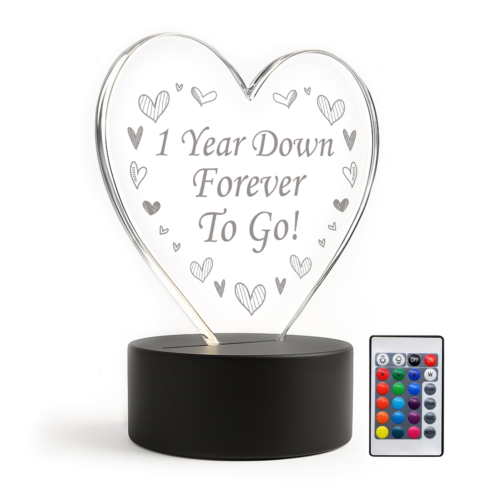 Red Ocean 1st Anniversary For Boyfriend Girlfriend Husband Wife LED Sign First Anniversary For Couple Romantic Him Her LED Sign Keepsake