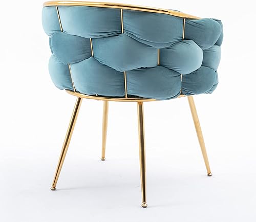 Miniatura 46 de Kakotito Silla de lujo hecha a mano con patas doradas, moderno sillón de terciopelo para sala de estar y dormitorio, Silla de Acento (beige)