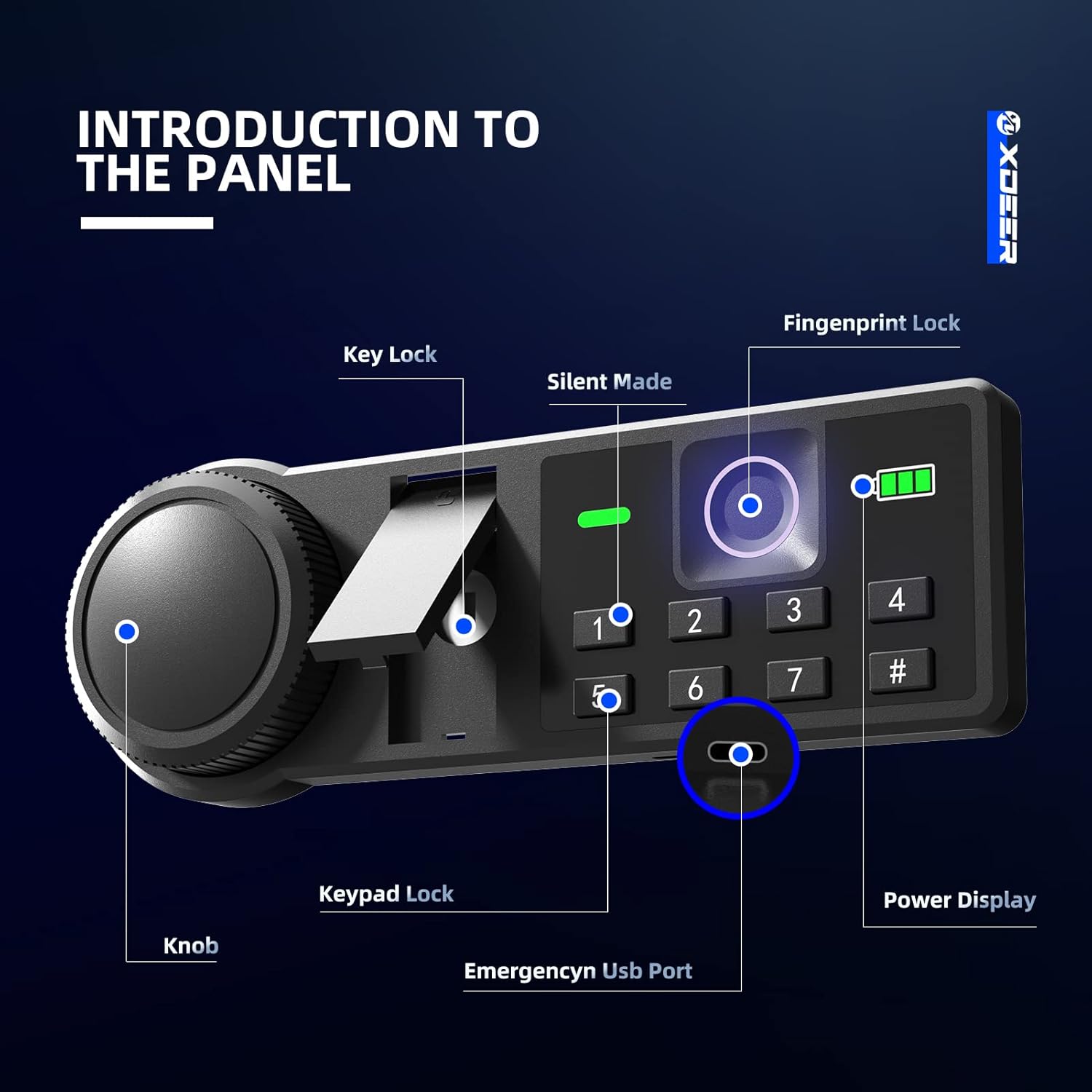 XDeer Biometric Safe Box, Quick-Access Security Safe Box with Upgraded Fingerprint, Steel Handgun Safe Lock Box for Kid/Home/Office/1PCS (1.69 Cubic Feet) - Image 4
