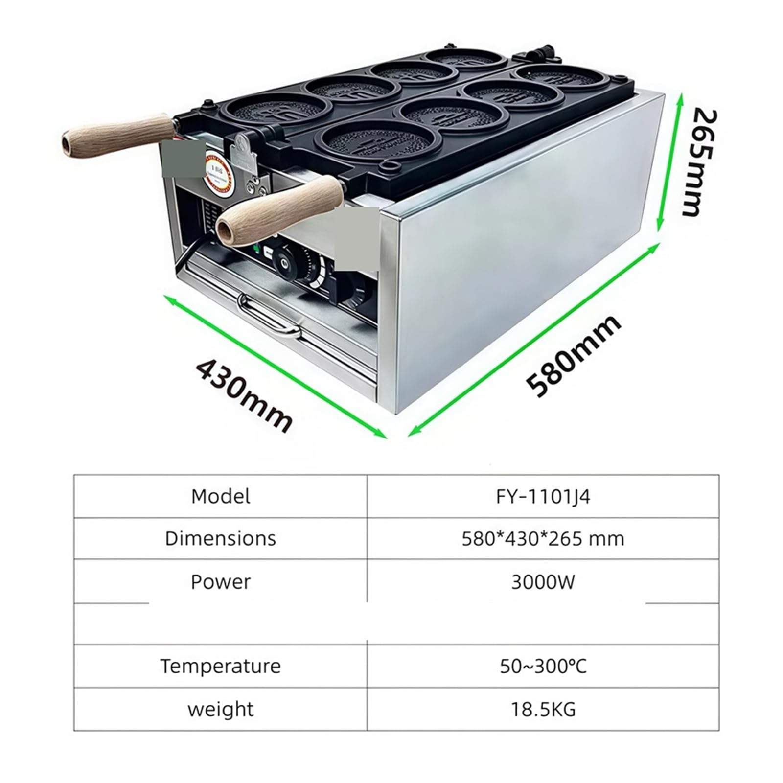 Gofrownica Gold Coin Elektryczny Sprzęt Do Przekąsek Jajko Puff Maker Ciasto Komercyjne 3000W Nieprzywierające Jednolita Dystrybucja CiepłA