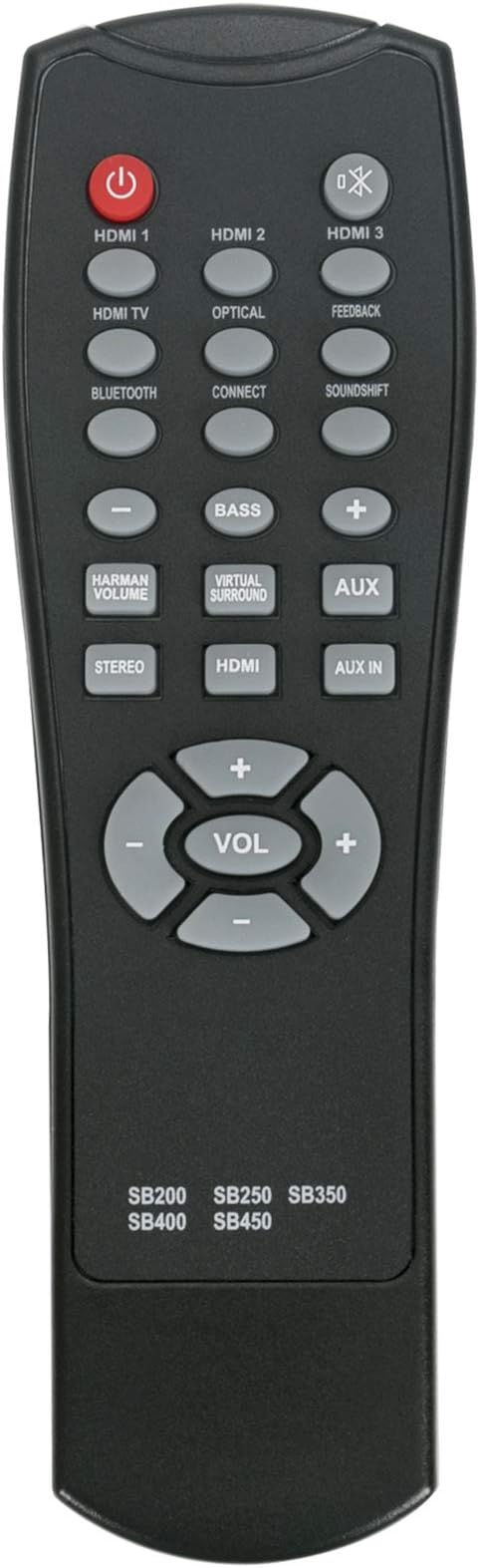 AIDITIYMI Replacement Remote Fit for JBL Cinema Sound Bar SB200 SB250 SB350 SB400 SB450
