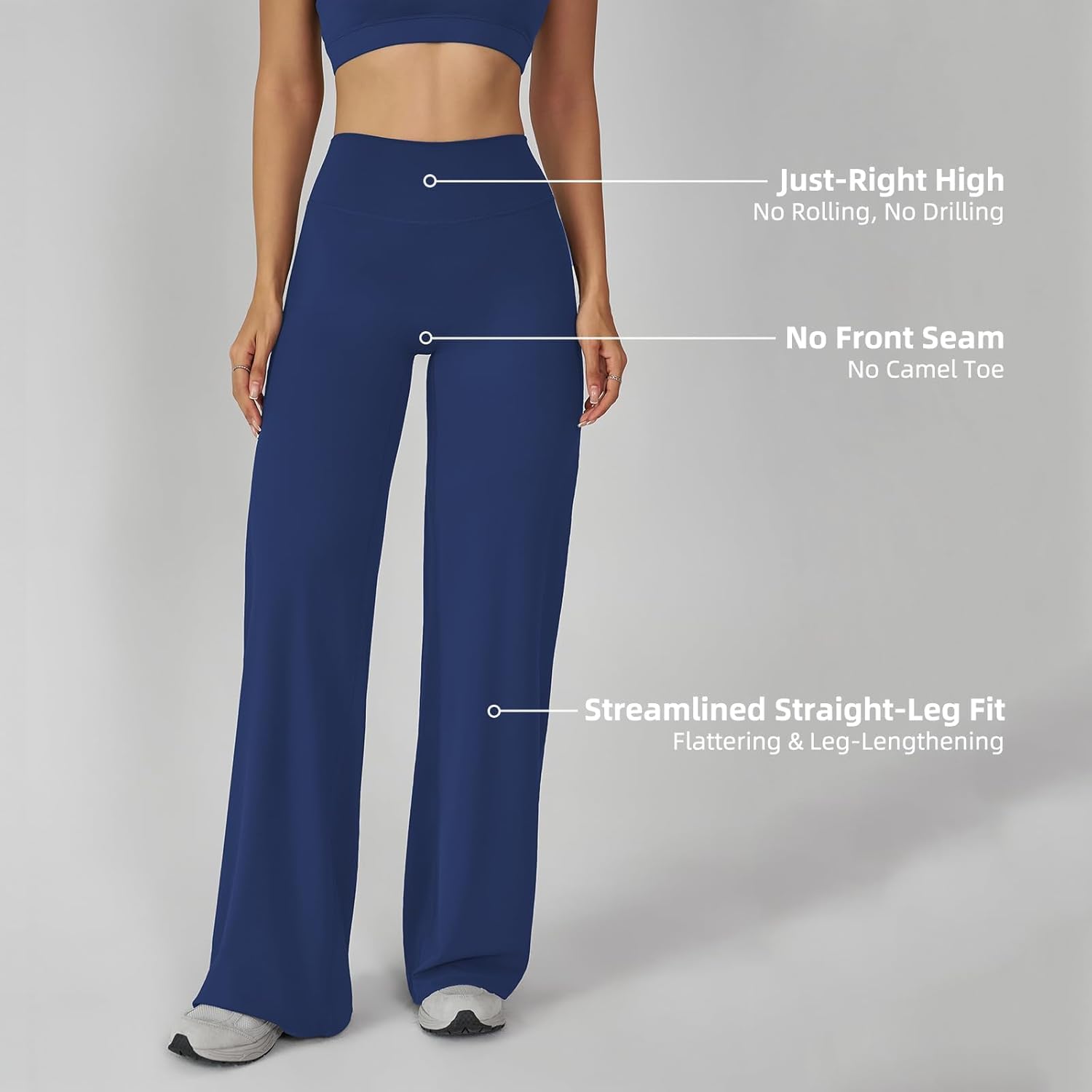 Wide Leg Leggings Women, High-Waisted Straight Leggings, Casual Pants for Women, Wide Leg Yoga Pants - Image 6