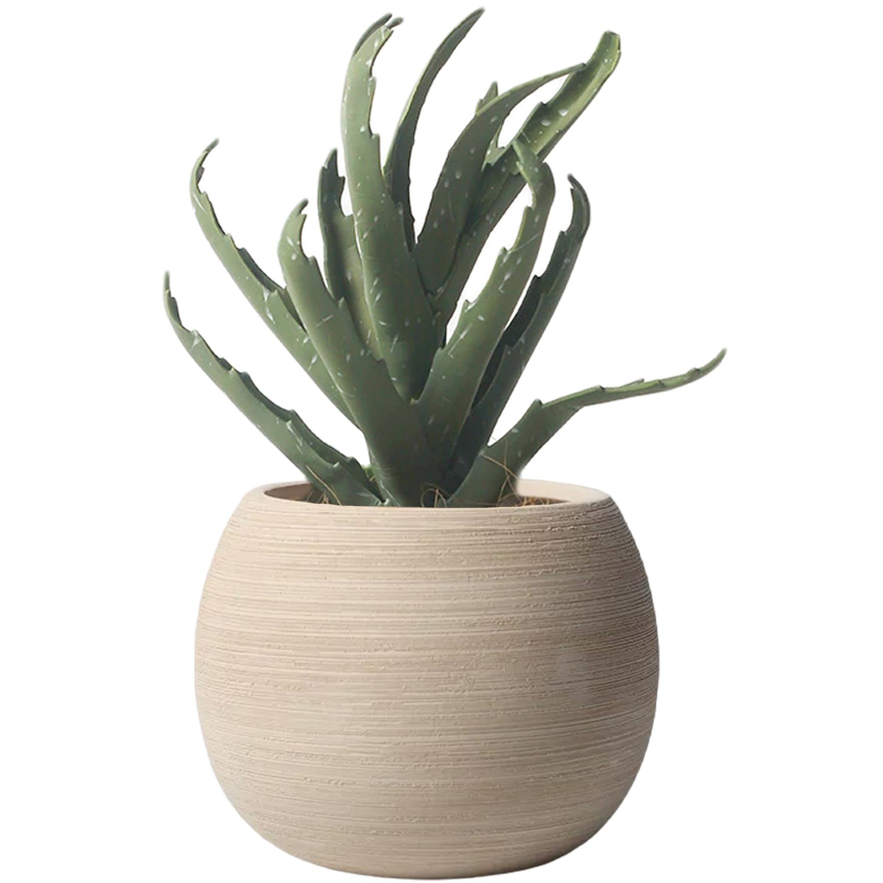 Uanqfegy Green Ceramic Plant Pot, Large Opening Minimalist Planter With Brushed Surface, Water-Absorbent Breathable For Indoor Outdoor