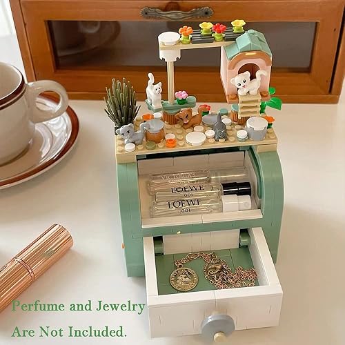 Miniatura 6 de Caja de almacenamiento de joyas DIY, caja de regalo, bloques de construcción, juego de juguetes de bloques de construcción de caja de anillos,