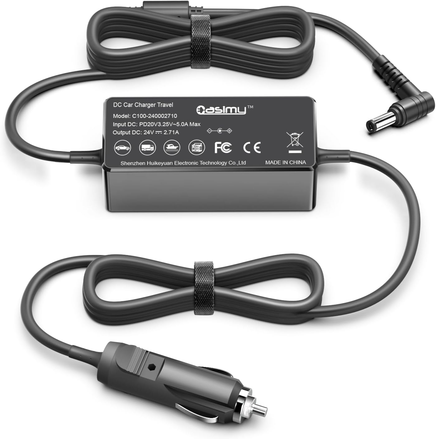 24V Car Charger DC Adapter Compatible with Resvent iBreeze APAP CPAP Machine 20A, 20A Pro, 20C, 20C Pro, iBreeze 25S 25A 25ST 25STA 30ST 30STA DA60-220S24-W1 JE01-40-006HM Auto Power Cord