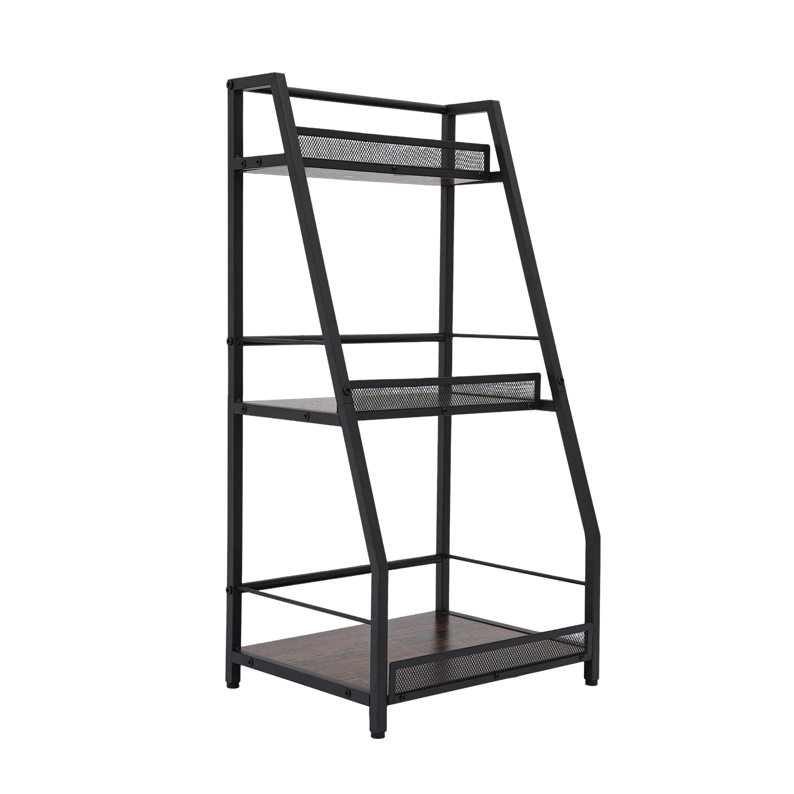 Liquor Cabinet Mini Bar a 3 livelli, scaffale per vino autoportante per whisky, angolo bottiglia liquido display scaffale con recinzioni e piedini regolabili per casa, cucina, sala da