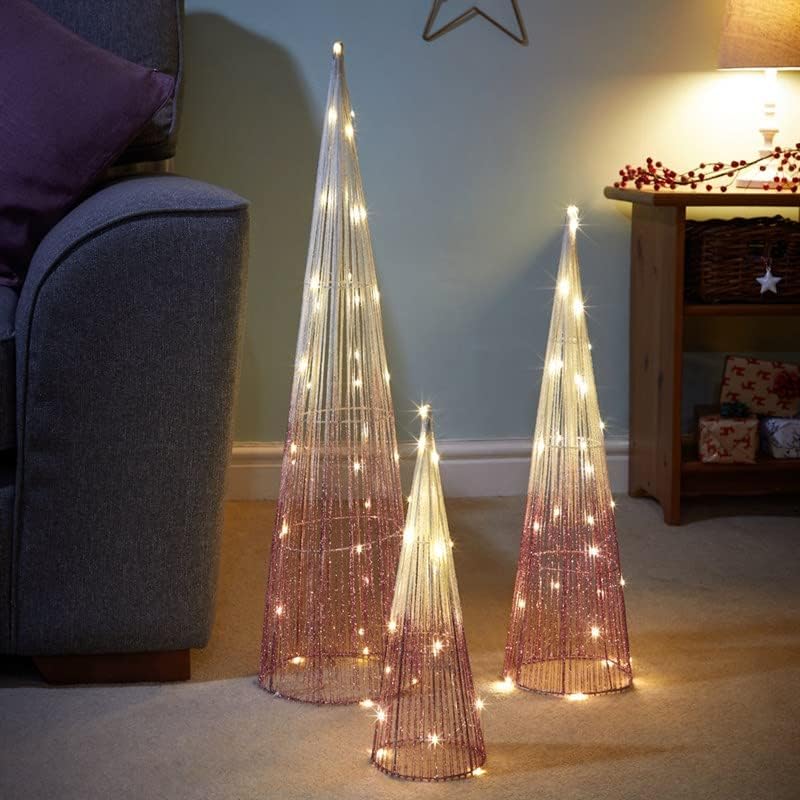 Smart Garden Sparkly TreeBelisks Pink Light Up Cone Christmas Tree