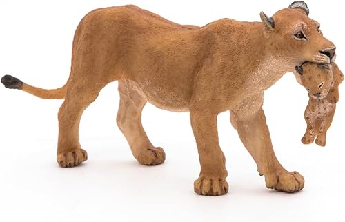 Miniatura 5 de Papo Figura Wild Animal Kingdom, Leona con cachorro, multicolor (50043), 2.6 in