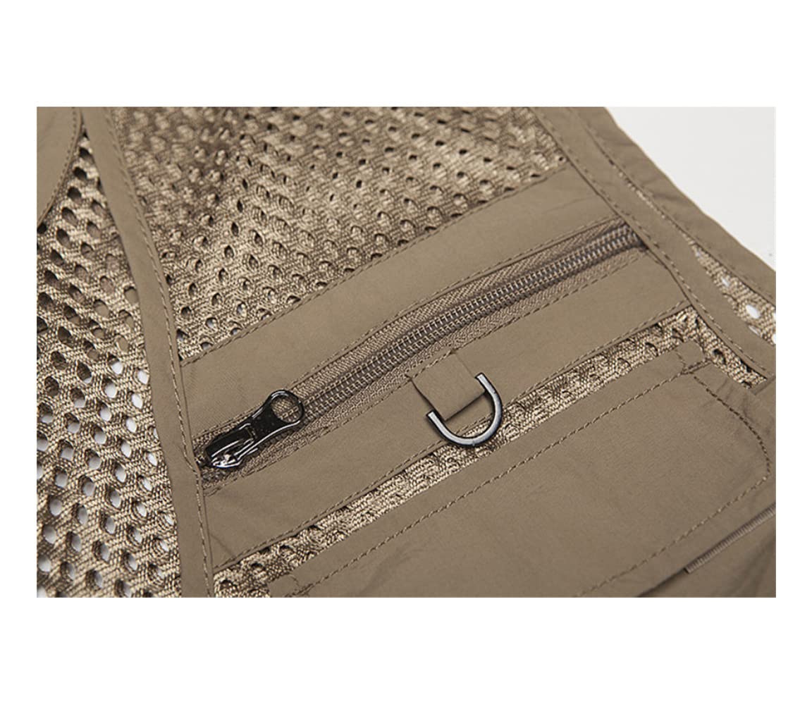 Chaleco de abrigo al aire libre para hombre, chaleco de pesca de verano, herramienta multi-bolsillos malla trabajo chaqueta sin mangas