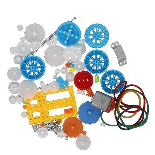 Fielect Kit de engranajes de plástico, kit de engranajes de motor de CC, kit de accesorios de surtido de engranajes para motor, robot, varios bujes