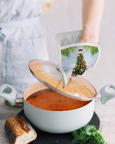 Miniatura 12 de Juego de 5 agarraderas de tela de toalla para cocina, antideslizante y aislante de calor, juego de 5 agarraderas de tela de toalla con bolsillo