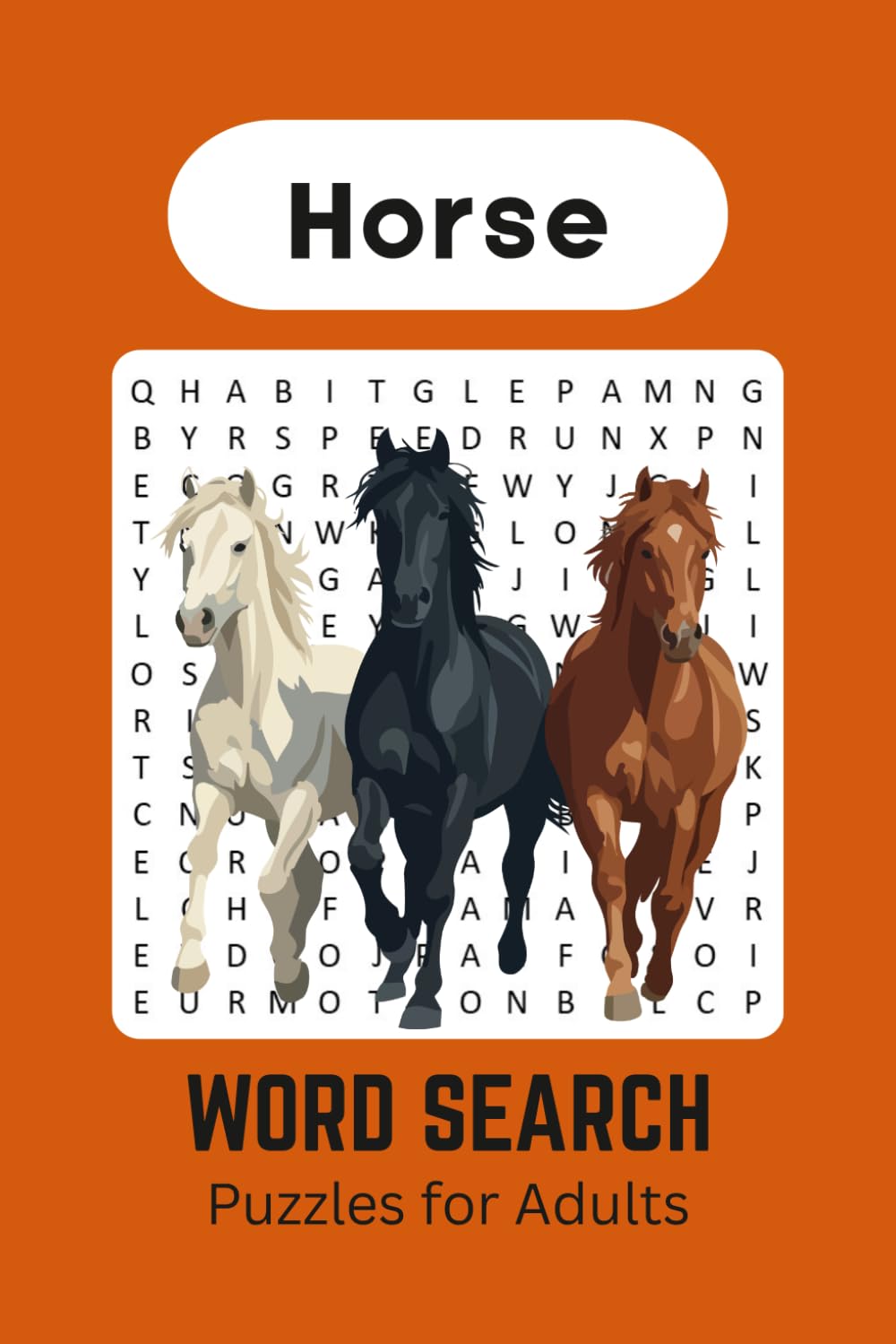 Horse Word Search Puzzles Book: Large Print for adults
