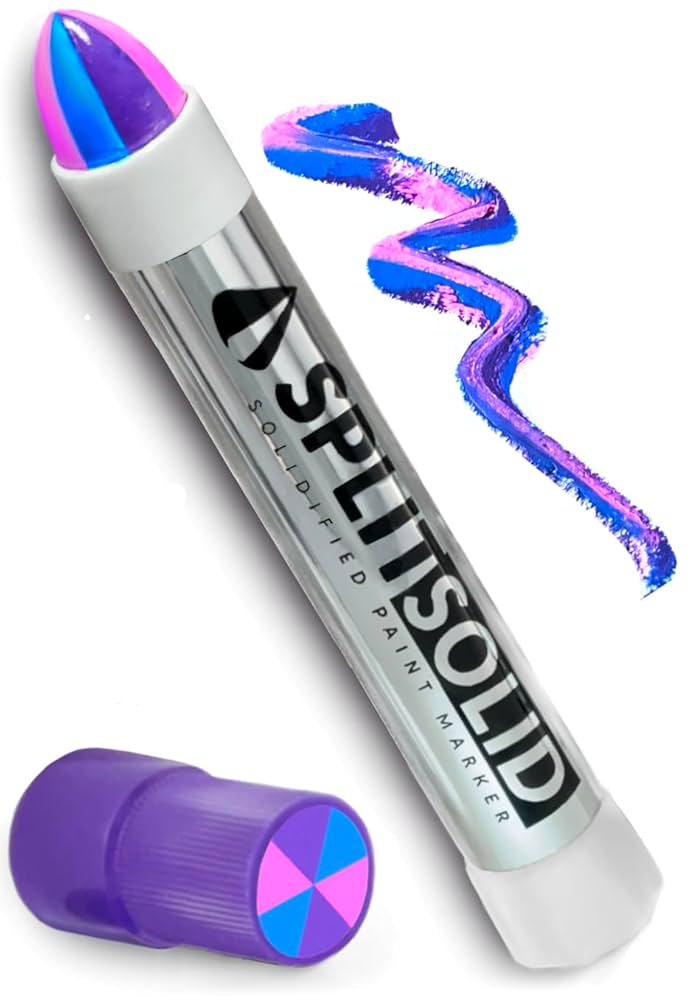 SPLIT SOLID Purple Blue Pink: Multicolored Permanent