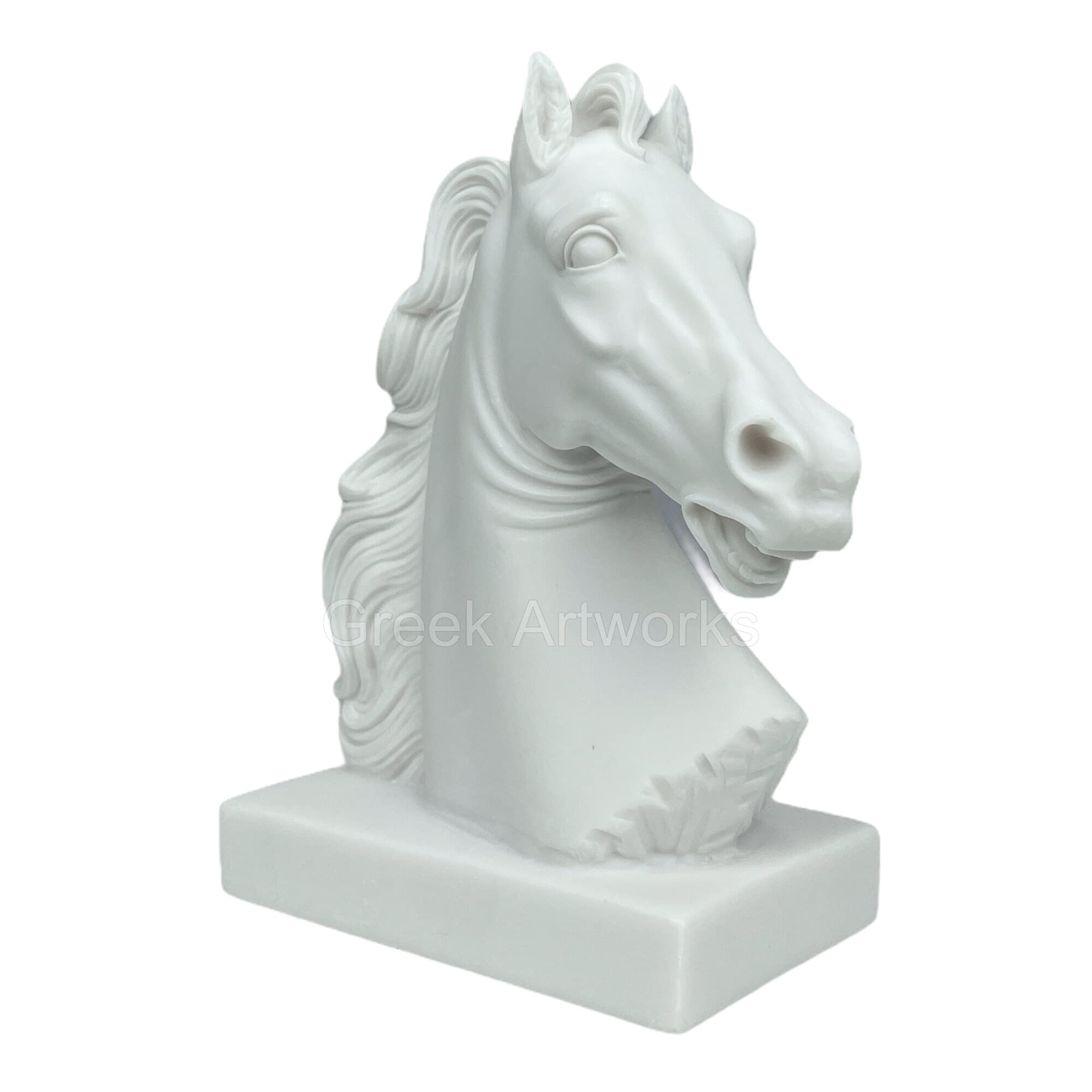 Fermalibri a forma di testa di cavallo, scultura greca, decorazione per la casa