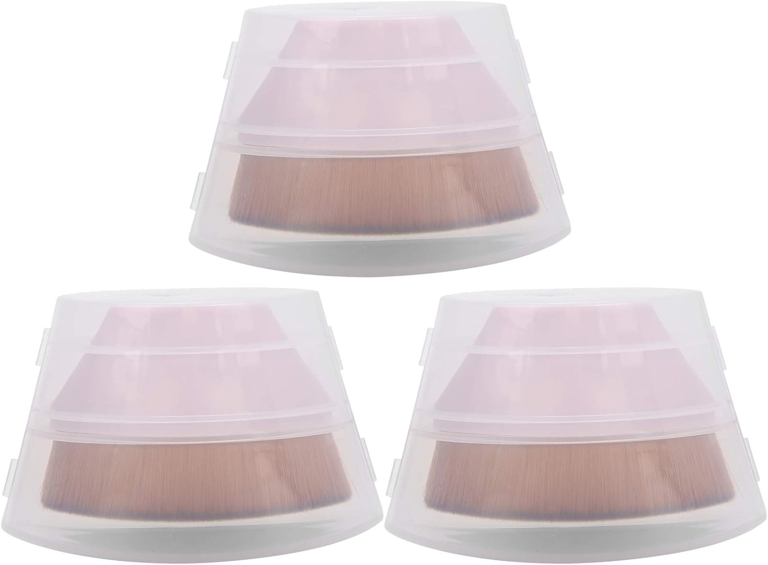 3 Stks Petal Shaped Foundation Brushes, Makeup Liquid Foundation Brushes Cosmetische Flat Blush Brushes Cosmetische Brushes, Facial Foundation of Blush Makeup Brush,(Roze)