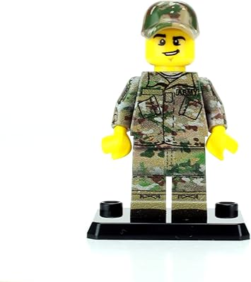 Battle Brick 1.6 بوصة جندي طويل قابل للتحصيل للجيش Minifigure مخصص | Minifig العسكرية الأصلية | طباعة كامو مخصصة | هدية رائعة
