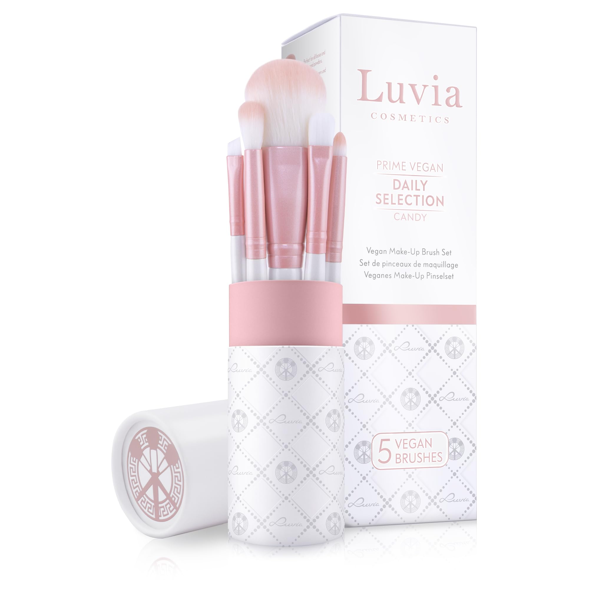 Luvia Make-Up Brush Set, Daily Selection Brush Set, Powder, Eyebrow and Eye Brush Set, 5 Vegan Cosmetic Brushes