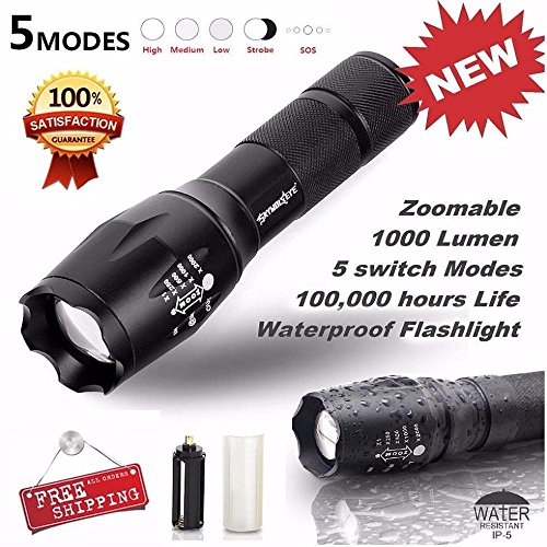 Goodsatar 100000 Horas Linterna táctica del LED G700 SkyWolfeye X800 Enfocar Super brillante Grado militar