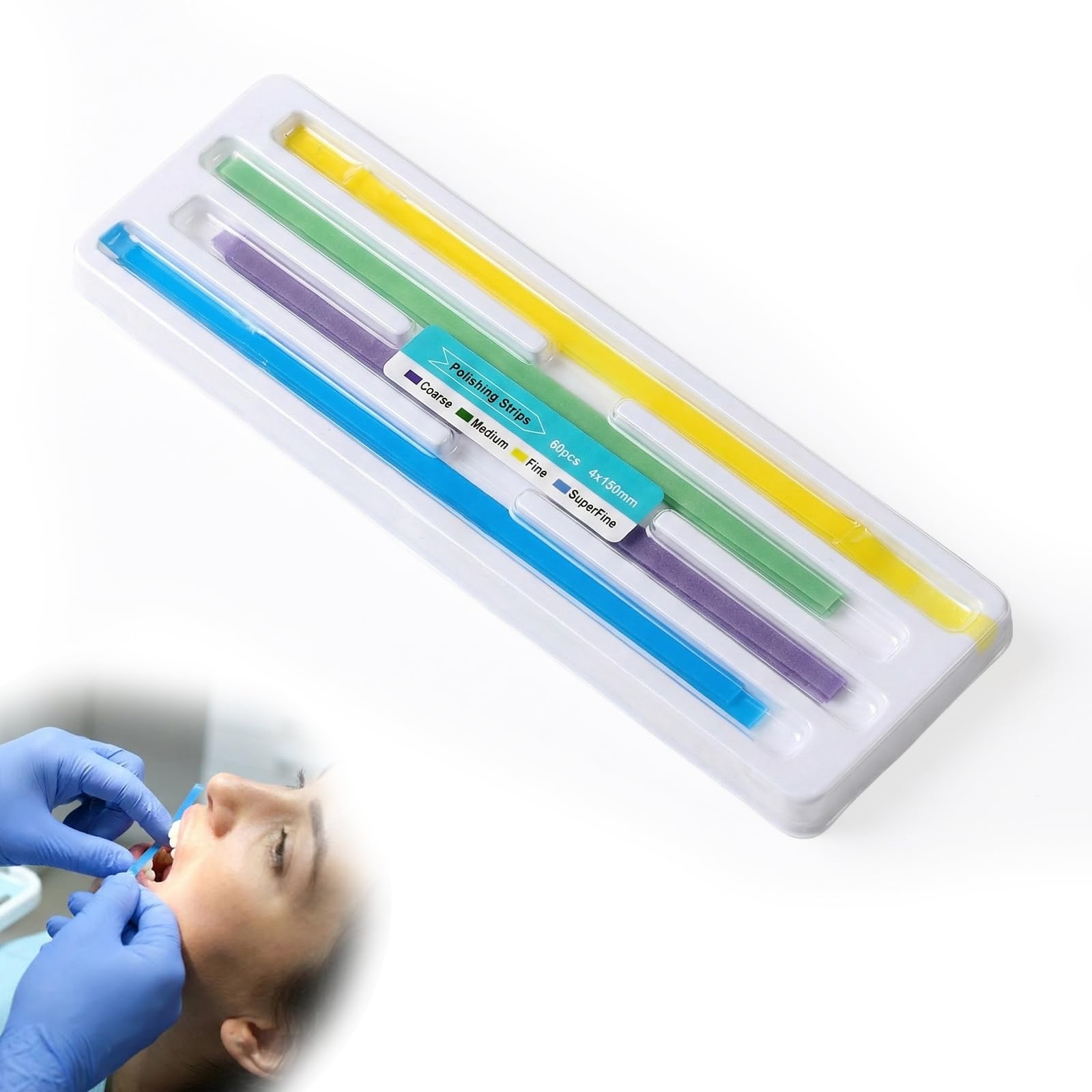 Jetstream 60 Piezas Papel de Lija Dental, Tira de Pulido Dental, 18×4.5×0.7mm