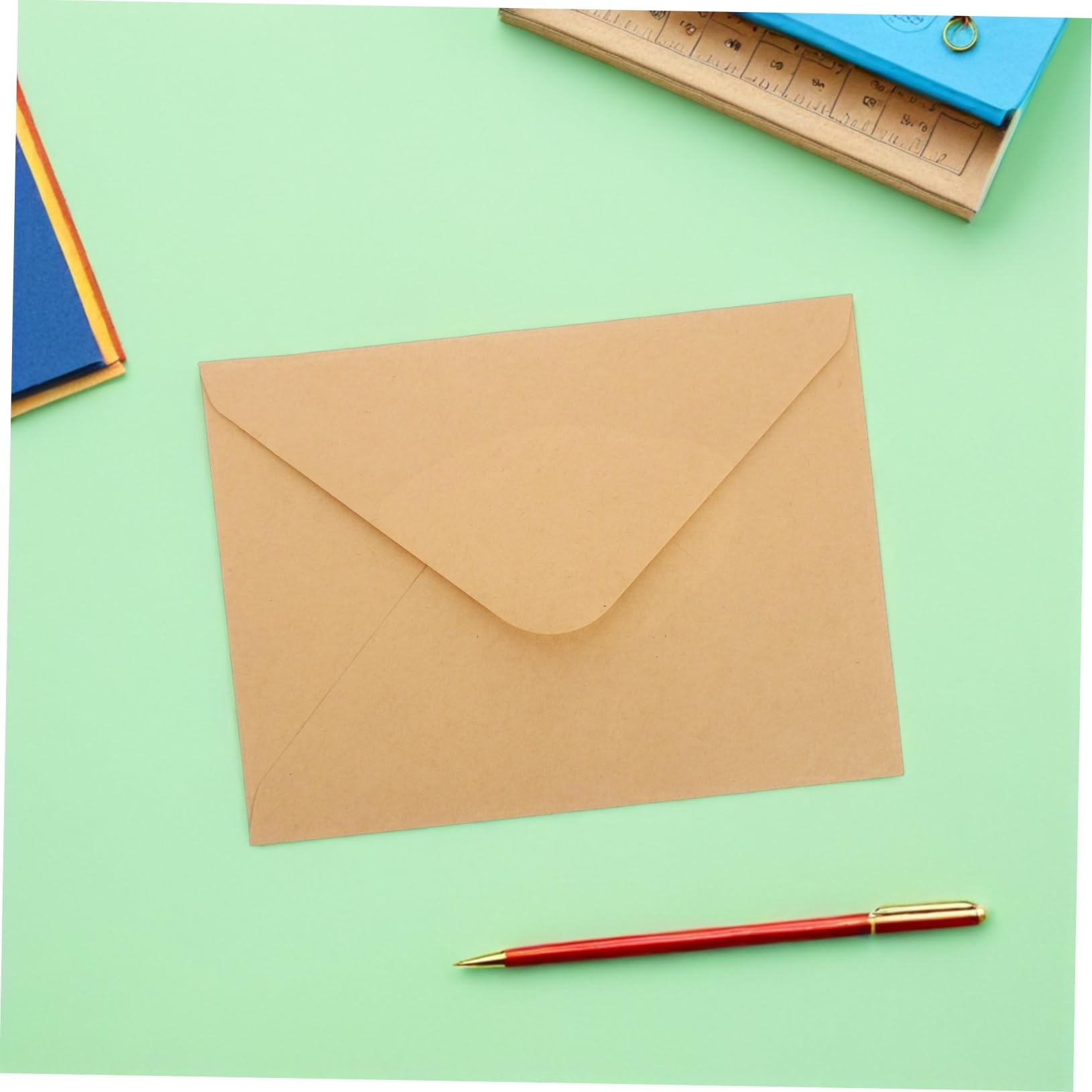 Buste in Carta Kraft Marrone V-flap 100 Pezzi per Inviti