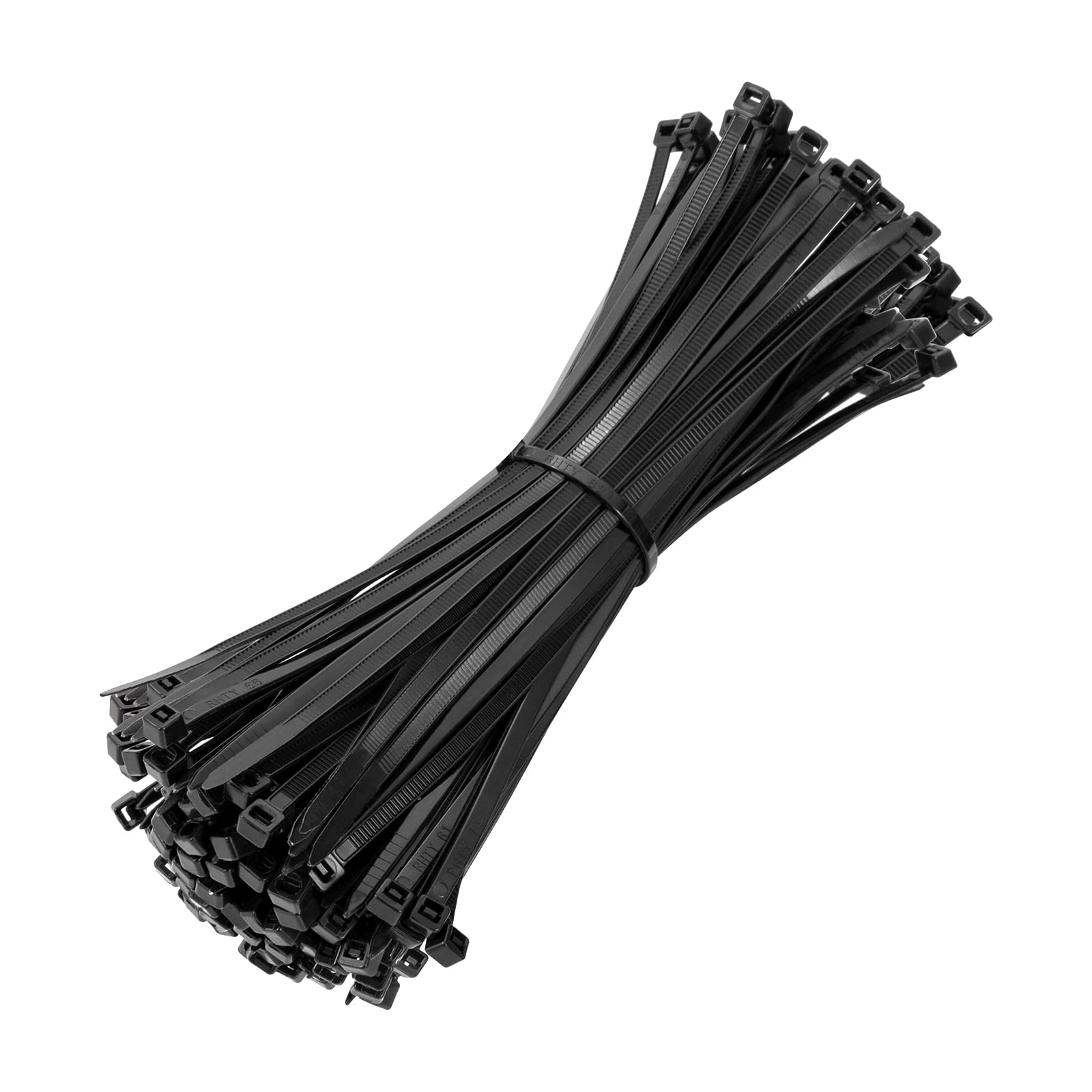 Beshine Black Cable Ties, 300Mm X 3.6Mm, Pack Of 150, 12" Tie Wraps - Self Locking, Strong Nylon Zip Ties For Home Office Garage And Workshop Size 12
