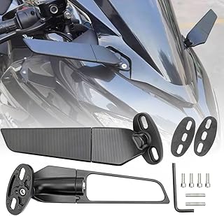 SKUNTUGUANG 2PCS Motorcycle Rearview Mirror Wind Wing Side Mirrors For KAWASAKI NINJA 250 300 400 650 H2 H4