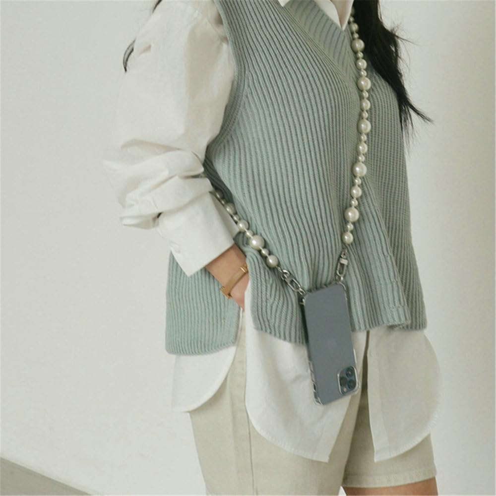 Amazon.com: YUMESS Long Pearl Cellphone Strap Lanyard Bag