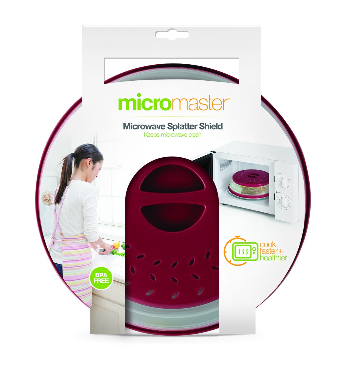 Handy GourmetCollapsible Microwave Shield, Standard, Red