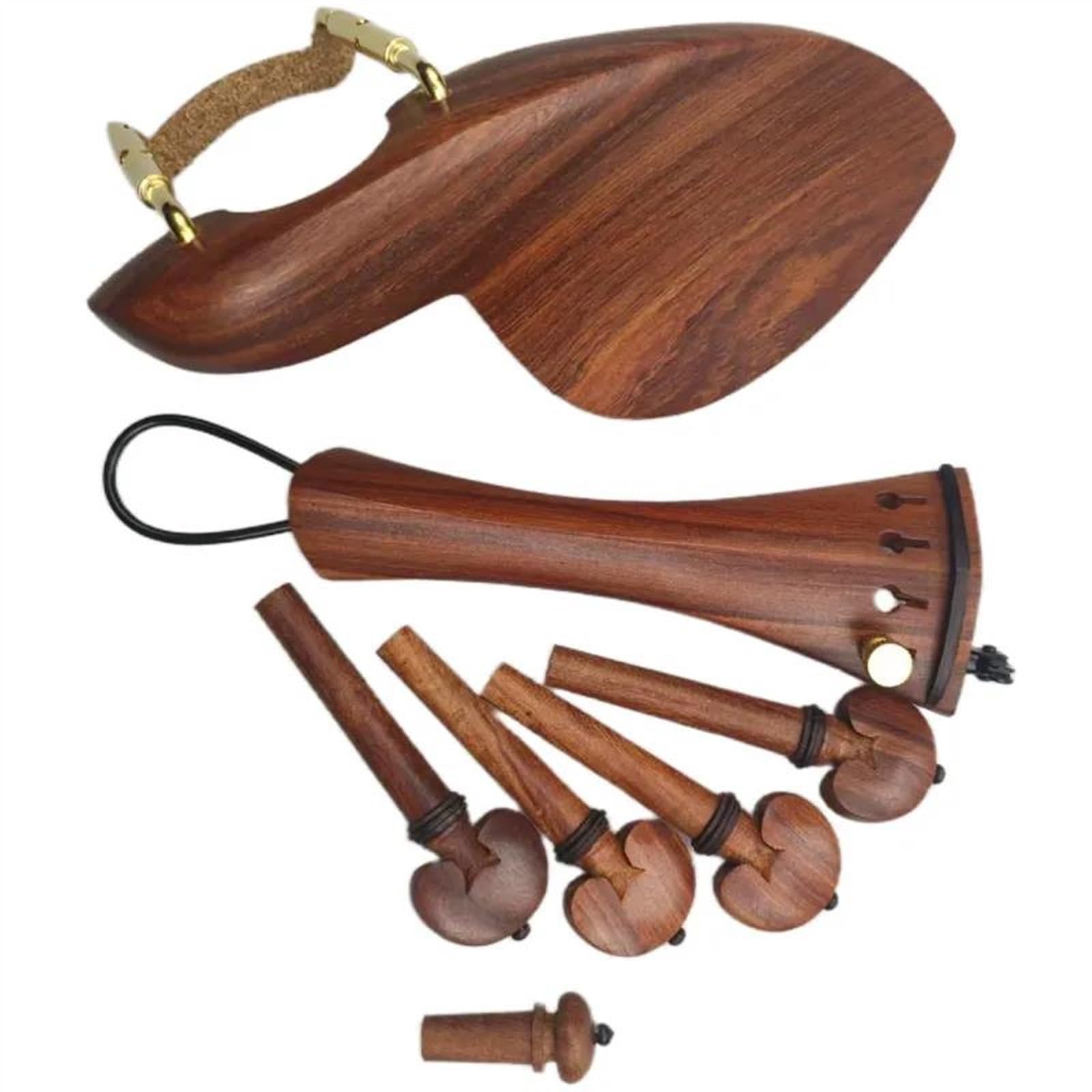 4/4 pełnowymiarowy zestaw akcesoriów do skrzypiec kołki podbródek końcówka końcówka zacisk Finetuner części zamienne do skrzypiec (Color : Violin parts 3)