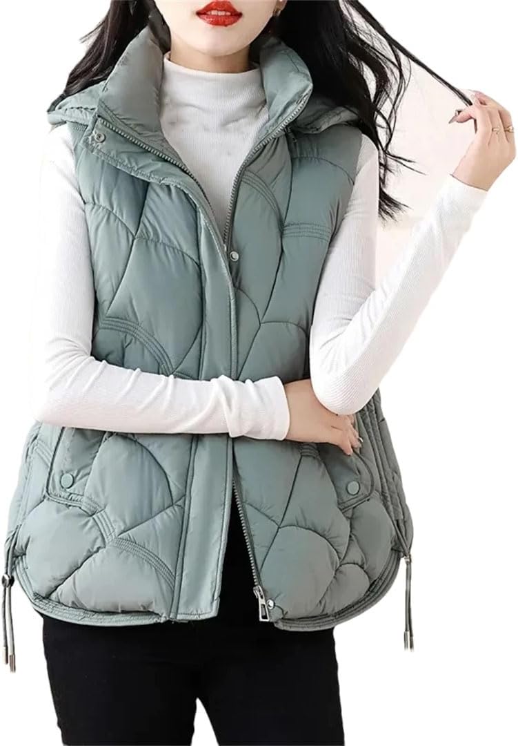 Women's Autumn Winter Thickening Down Cotton Waistcoat Comfortable Versatile Loose Cotton Vest