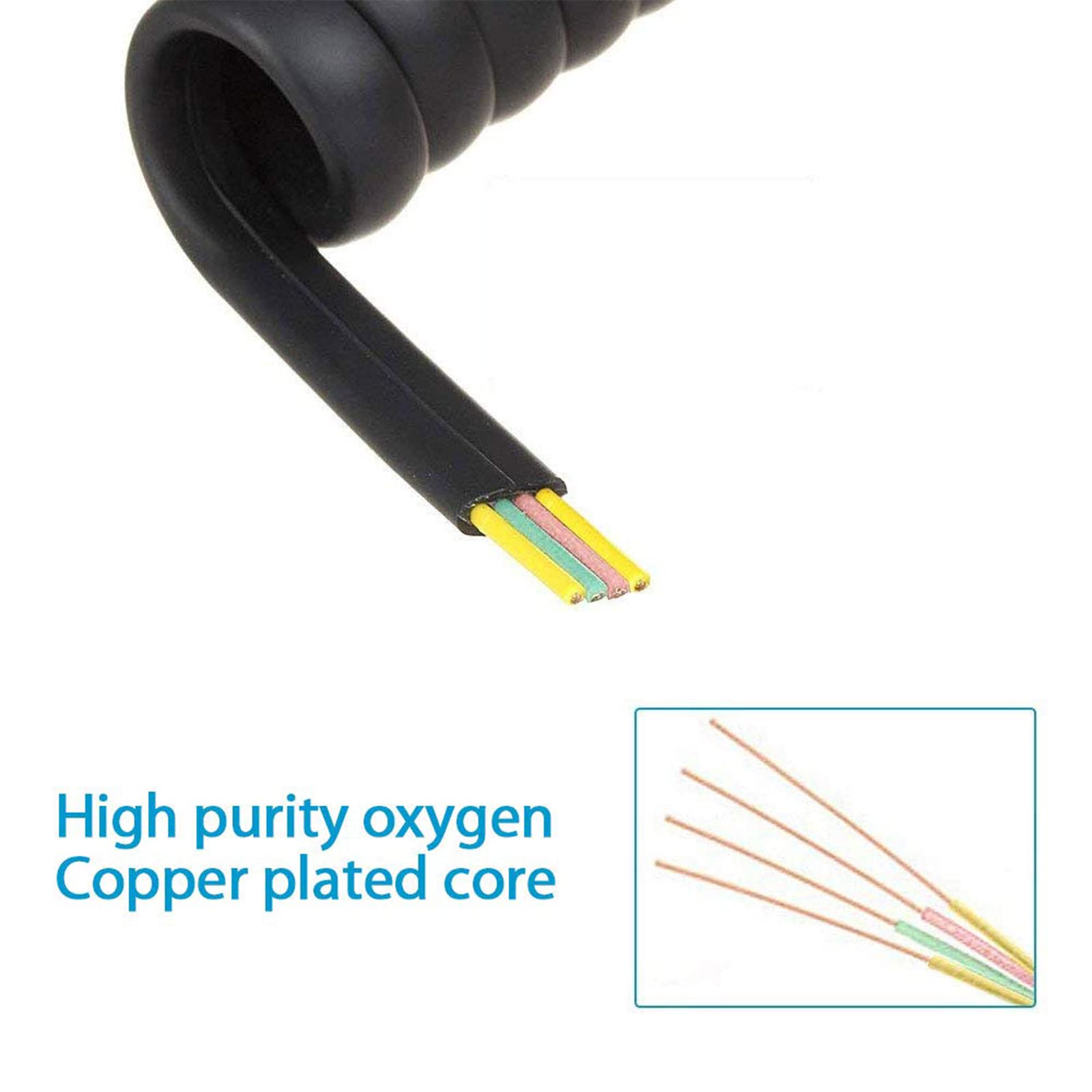 Cavo Telefonico Spirale RJ9 Nero - Lunghezza 3m, Confezione Da 2 - Per Telefoni Fissi - Foto 7