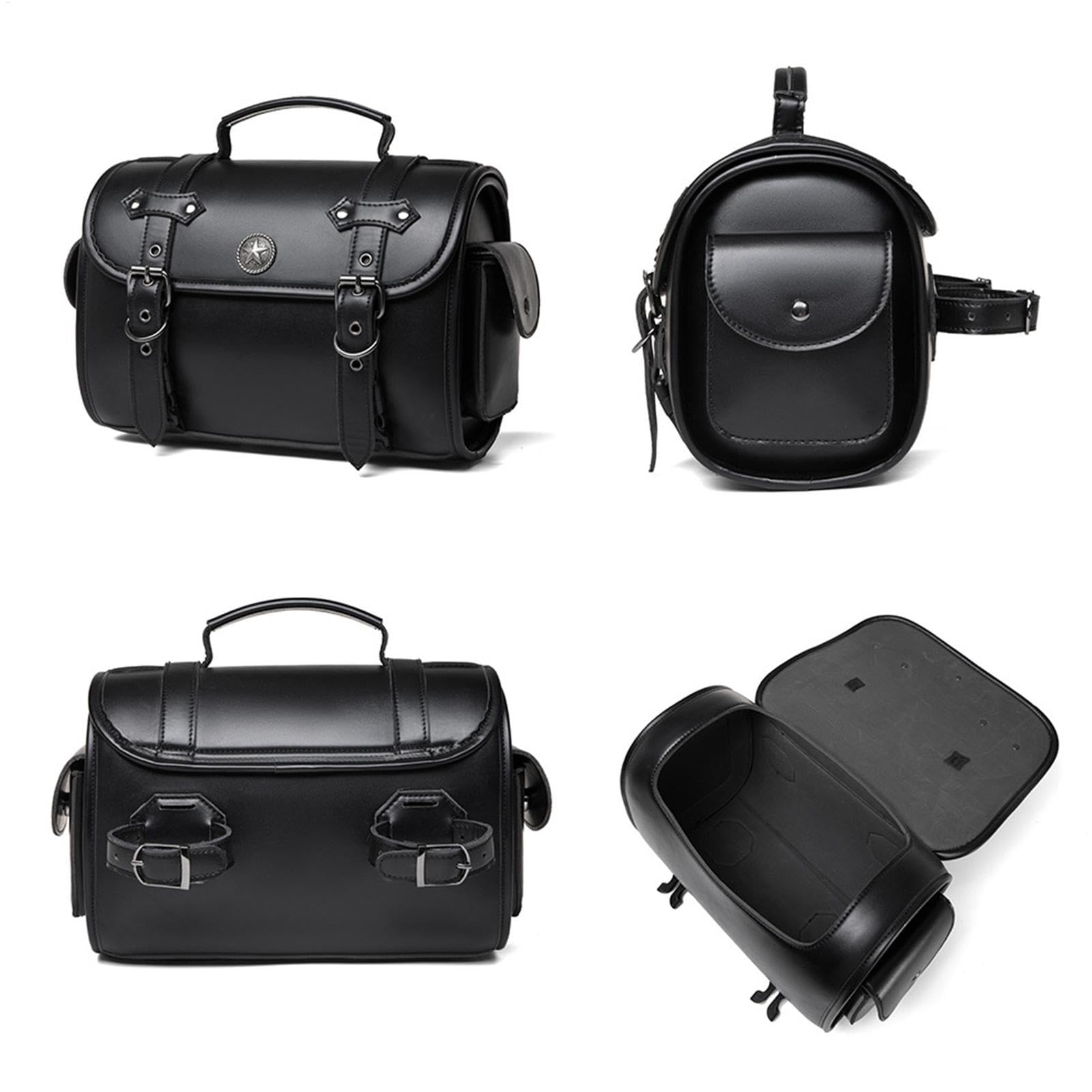 Borse da sella in pelle per moto, borsa per il sedile posteriore della moto, borsa da sella per bagagli di grande capacità, robusta borsa per il retro della moto in pelle, perfetta per il