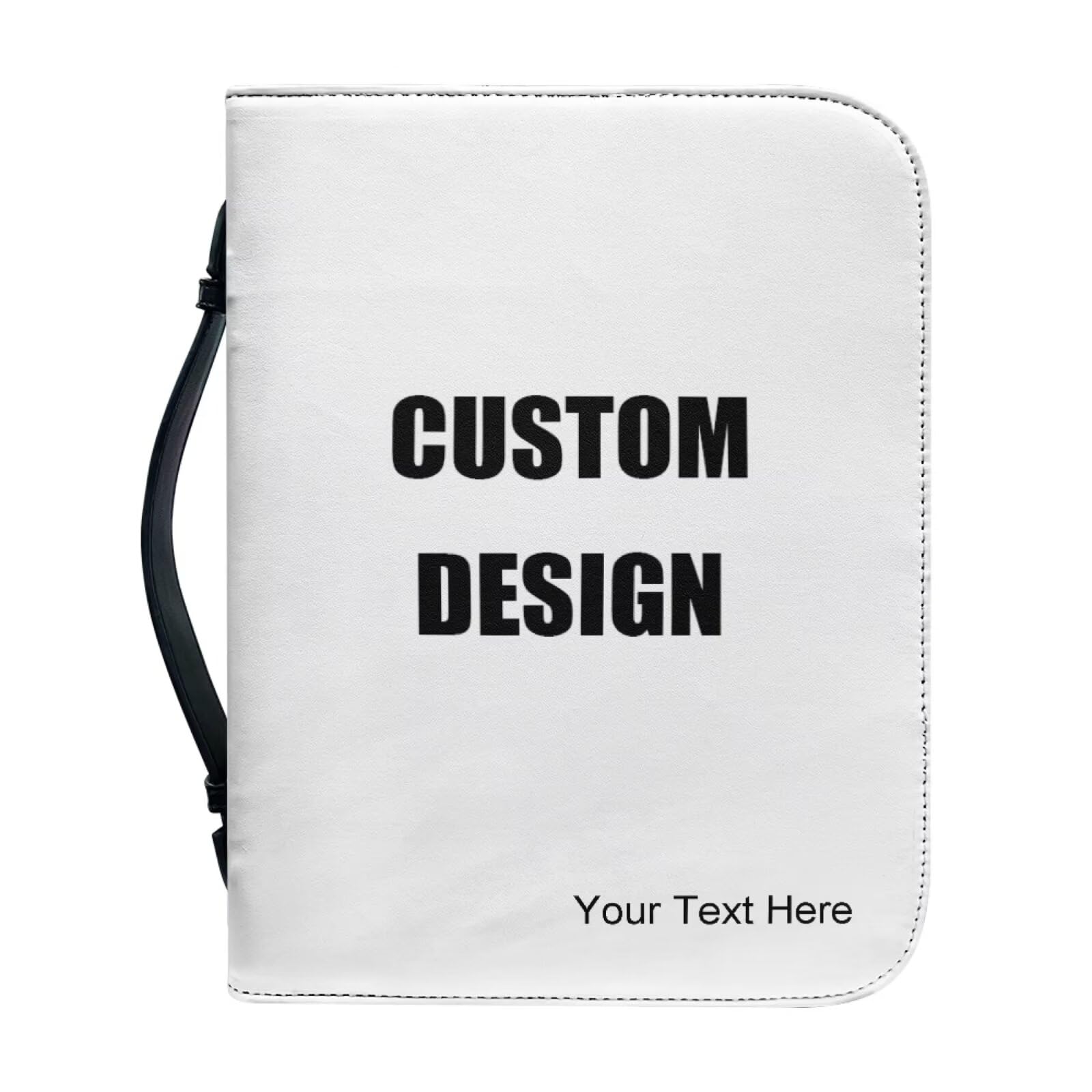 Tutolipy Custom Design Bible Cover PU Leather Zipper Book Cover Multi-Function Bible Carrying Case Personality Gift XX-Large Size