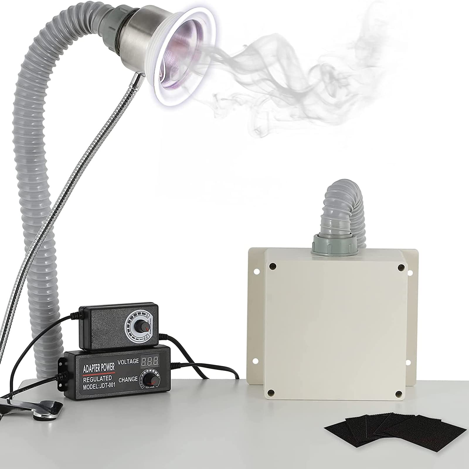 Extractor de Humos de Soldadura, Extractor de Humos con Abrazadera de Banco, lámpara LED para Quitar Humo de Escritorio, filtros, Extractor de Humos de Soldadura para Trabajos de Soldadura de bricol