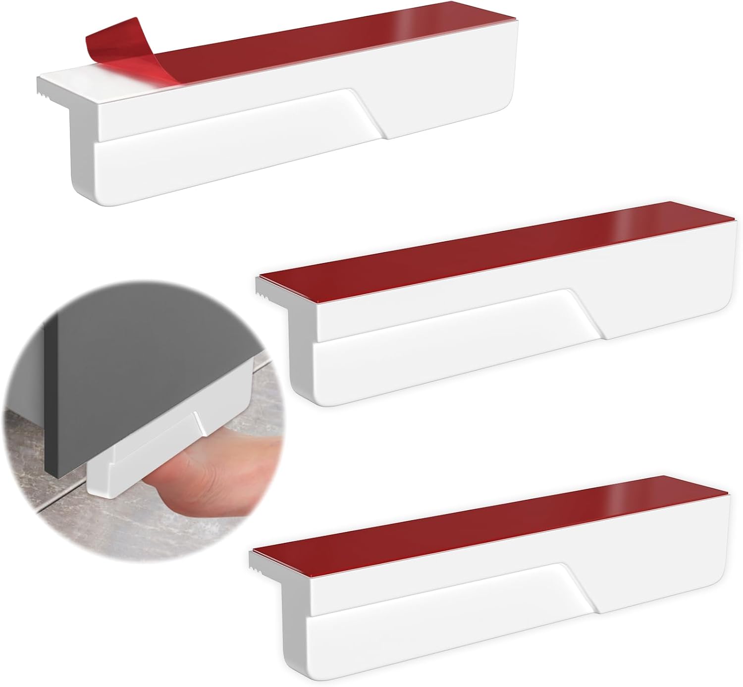 キャビネットフットプル 3個パック ハンズフリー ゴミ引き出し フットプル 粘着シリコンキャビネットドアハンドル タッチレスオープナ