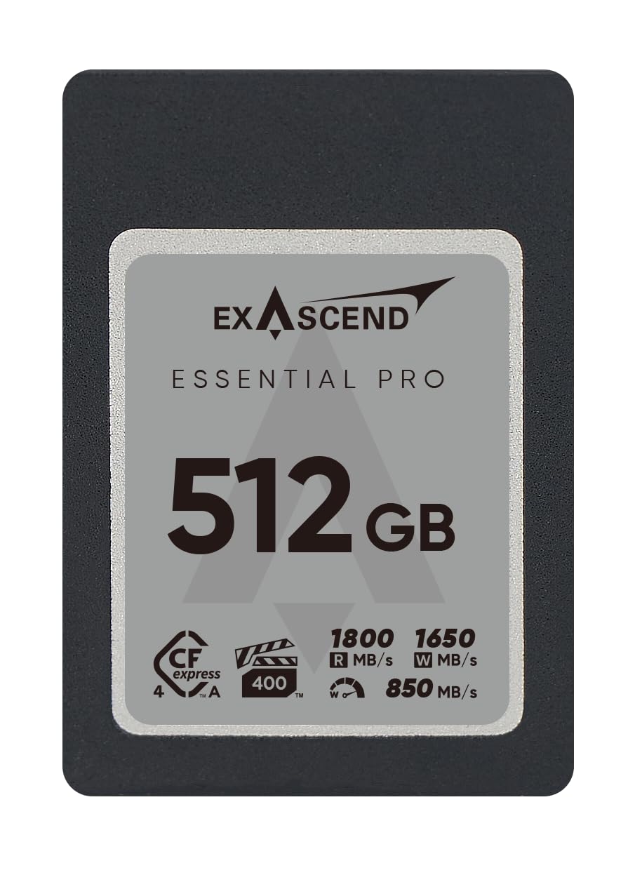 Exascend Scheda Essential Pro CFexpress TypeA 4.0 da 512 GB/lettura: 1800 MB/s, scrittura: 1650 MB/s