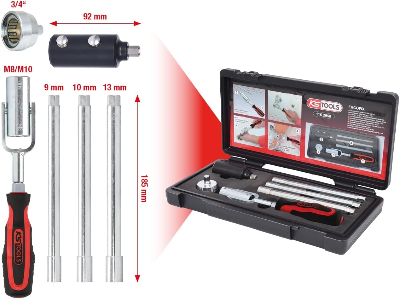 Washbasin mounting set, 6 pcs