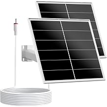 20W 12V Solar Panel for Trail Cameras, DC 5.5x2.1mm, 2 Pack