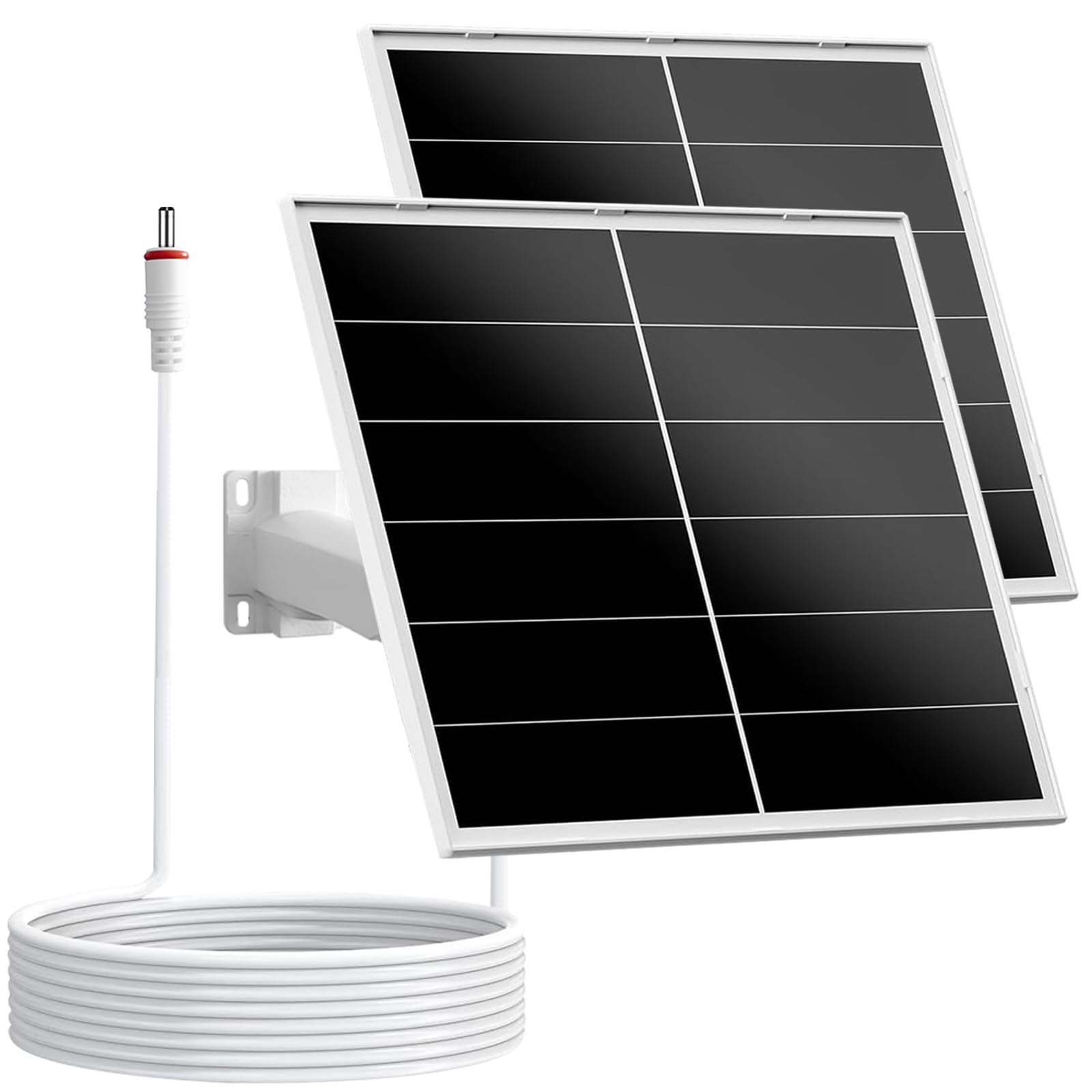 Pannello solare da 20 W 12 V per fotocamere da trail, caricatore solare CC con uscita 5,5 x 2,1 mm, impermeabile IP66, supporto regolabile a 360° per caccia, fattoria e uso esterno, confezione