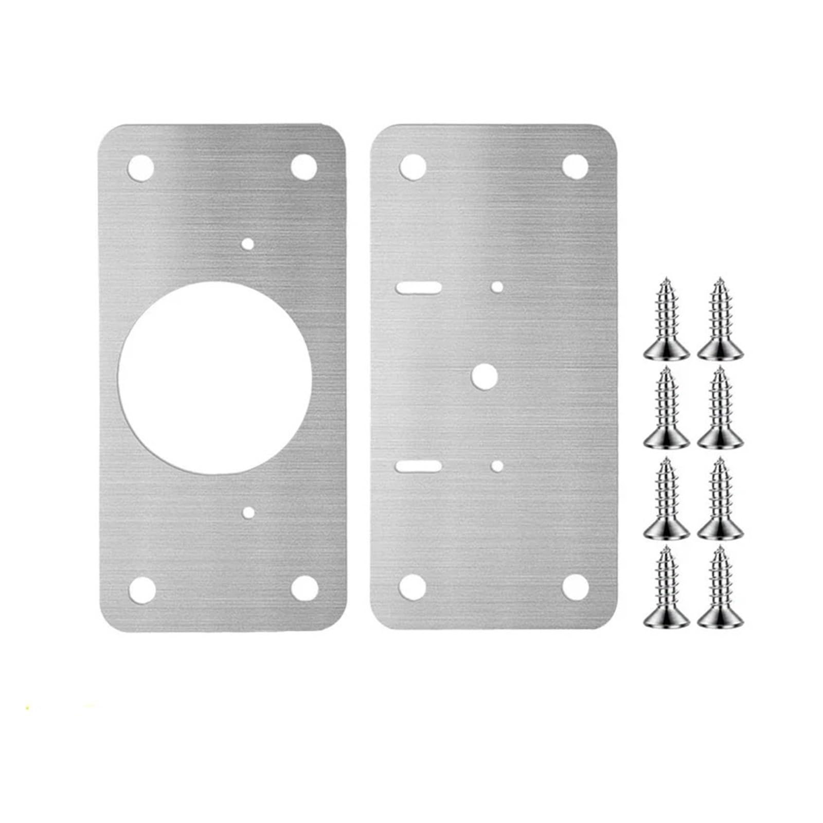 Hinge Repair Plate Square Cabinet Hinge Repair Plates Stainless Steel Door Mounting Plate with Hole and Screws for Furniture Cupboard(B- 1set)