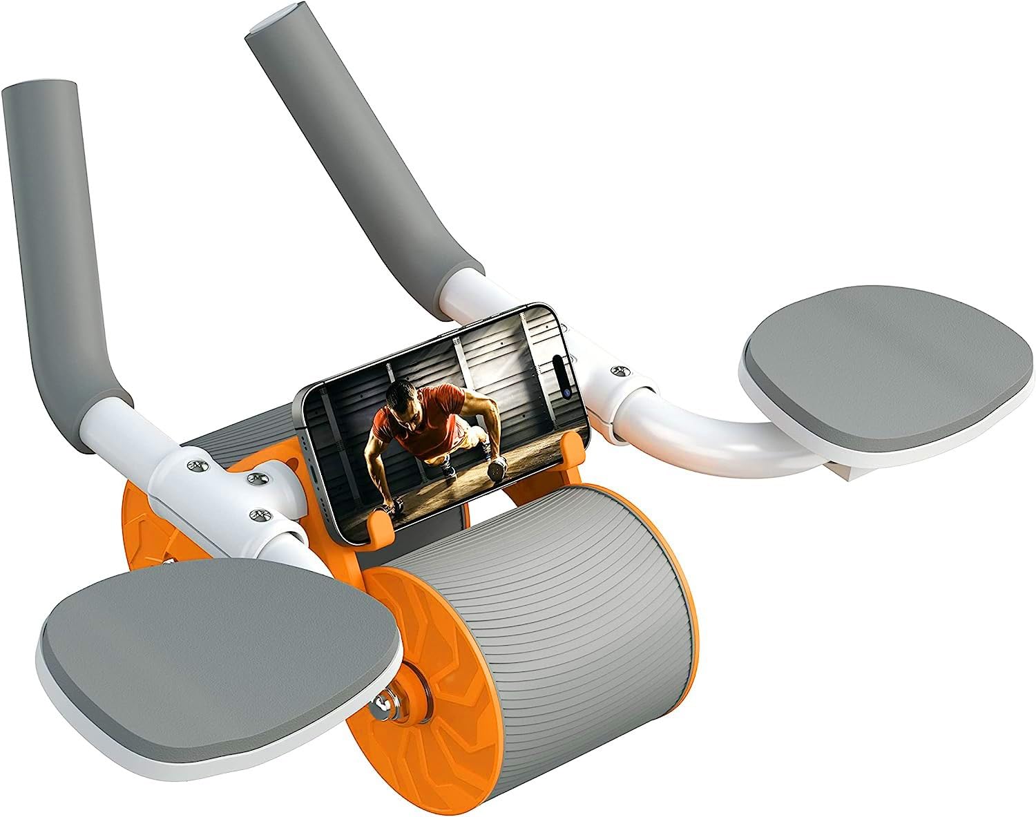 SKY LAND Ab Roller Wheel with Automatic Rebound & Elbow Support, Double Wheel Core Strength Trainer, Abdominal Workout Equipment for Home Fitness, Fat Burning & Core Training EM-9362