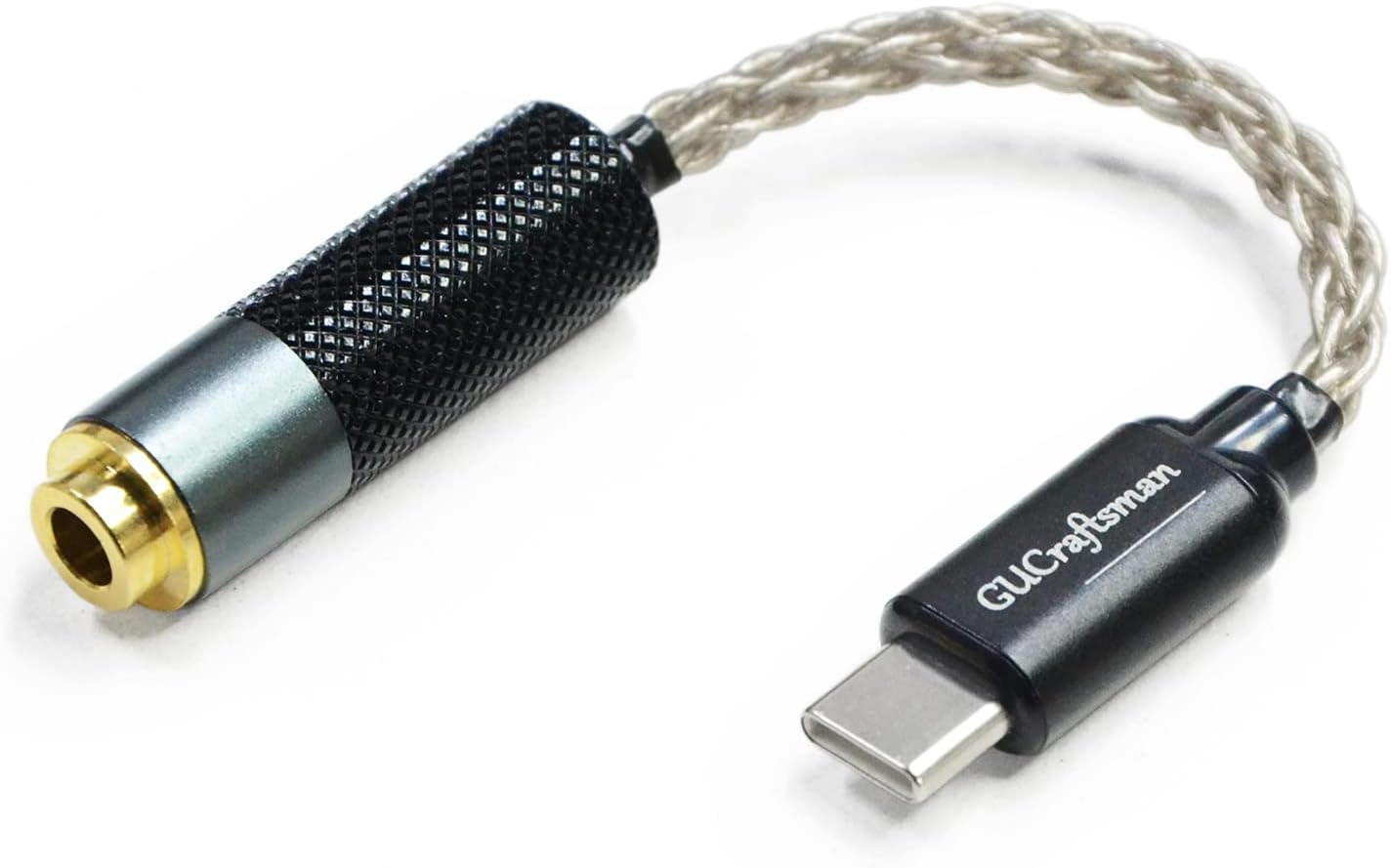 USB Type C to 4.4mm Balanced Female Portable HiFi Headphone Adapter 6N Single Crystal Silver Aux Audio Dongle Cable Cord to 4.4mm Jack Adapter for Android/Windows/MacOSX System Smartphone Laptop