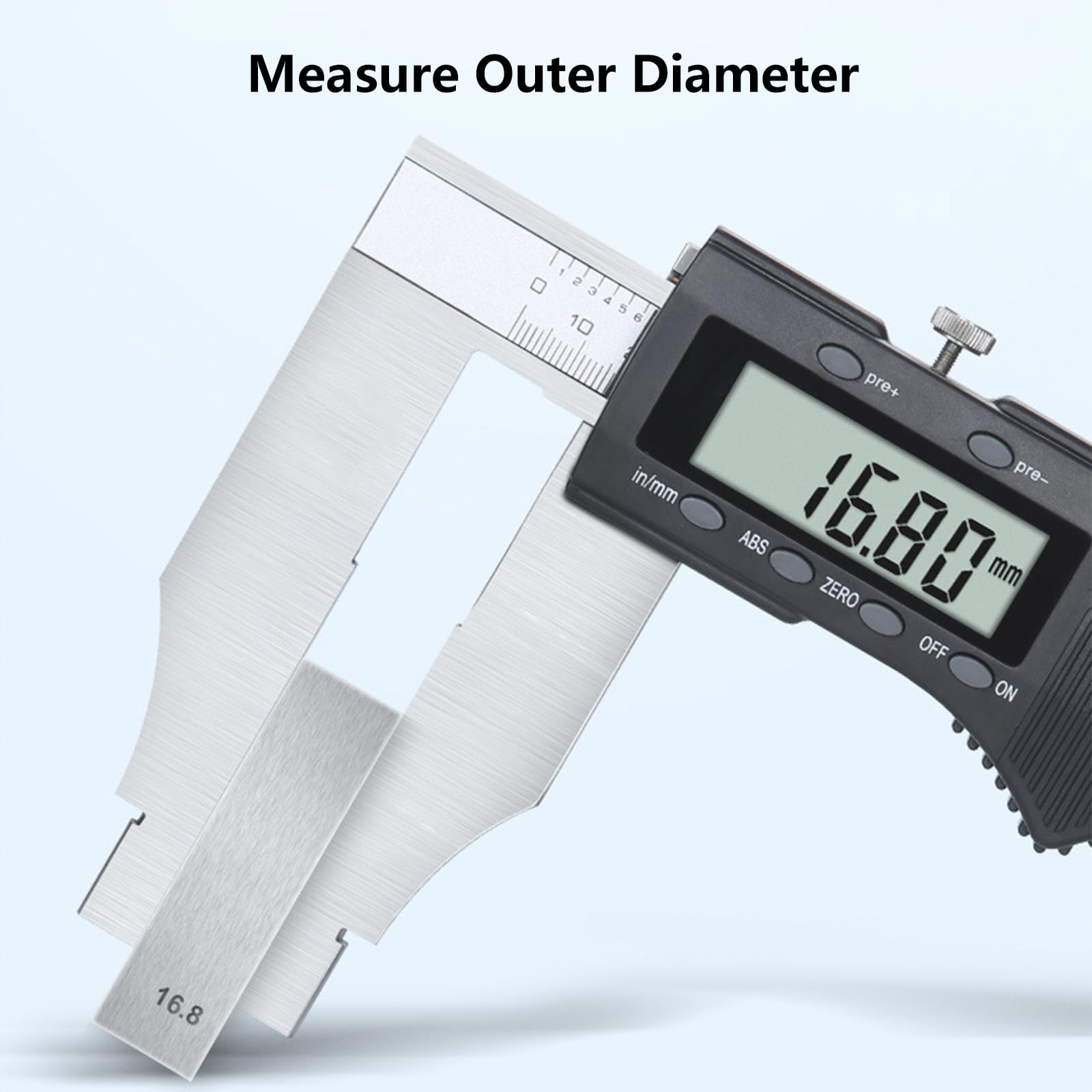 Calibre Digital 0-600mm/24" con Pantalla LCD,Pie de Rey Digital de Acero Inoxidable,Herramienta de Medición de Calibrador para Mediciones Externas Internas,Conversión de Pulgada/Métrica