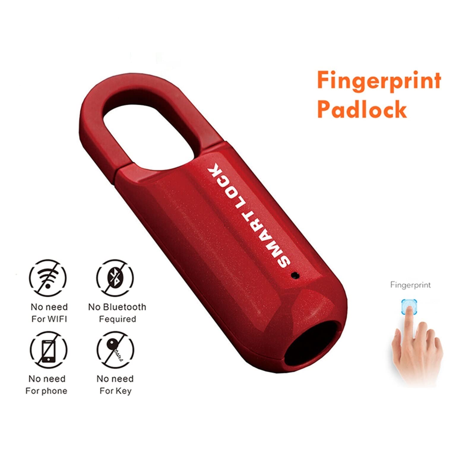 Manija de puerta inteligente Mini candado con huella dactilar, candado electrónico biométrico inteligente, carga USB sin llave for gimnasio, casillero escolar, estuche de viaje, mochila Cerraduras de